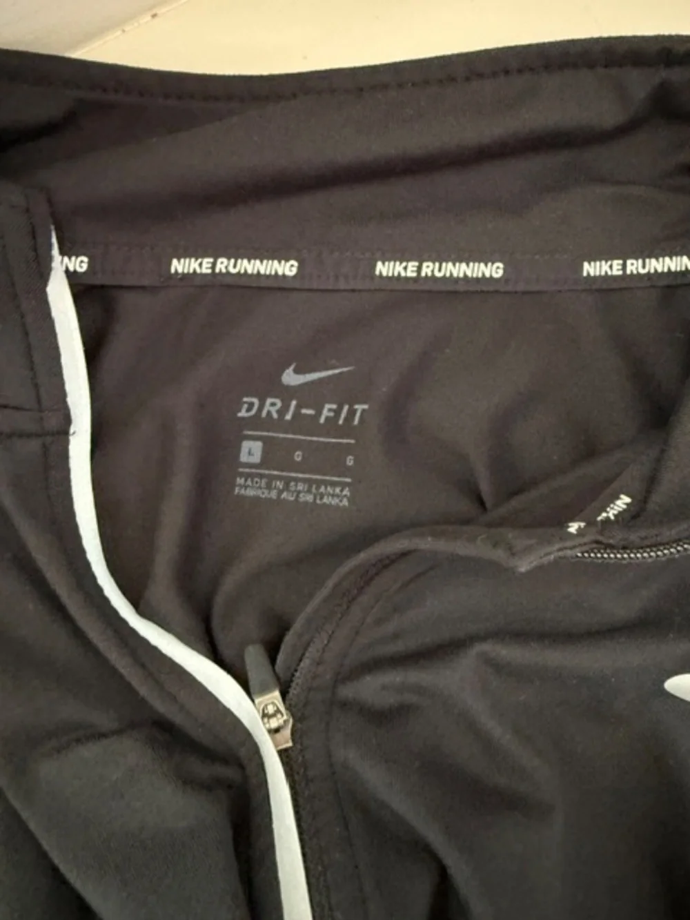 Women's Black Nike Dri-FIT Running Long Sleeve 1/2-Zip Pullover Large EUC